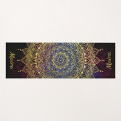 金ゴールドエレガントオンダーク星雲フローラヘナマンダラ ヨガマット (正面(横))