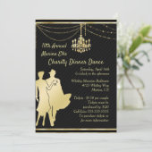 金ゴールドエレガントオンブラックカクテルパーティー募集 招待状 (スタンド正面)