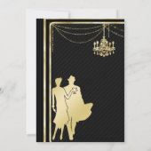 金ゴールドエレガントオンブラックカクテルパーティー募集 招待状 (裏面)