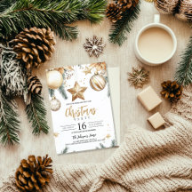 金ゴールドエレガントオーナメントポインセチアパーティー