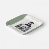 金ゴールドエレガントオーナメント卒業式パーティー2写真 ペーパープレート (傾斜あり)