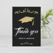 金ゴールドエレガントオーナメント目盛りキャップ サンキューカード (スタンド正面)