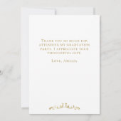 金ゴールドエレガントオーナメント目盛りキャップ サンキューカード (裏面)