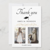 金ゴールドエレガントオーナメント2写真卒業 サンキューカード (正面)