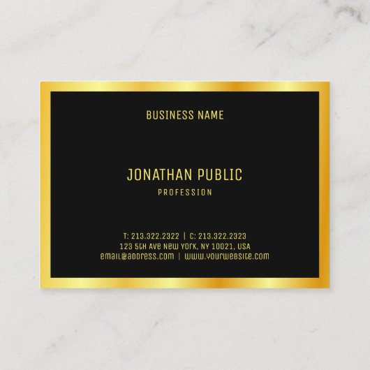 金ゴールドエレガントカスタムテンプレートモダンプロフェッショナル 名刺 (裏面)