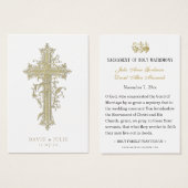 金ゴールドエレガントカソリッ結婚クの祈りの言葉カード (正面&裏面)