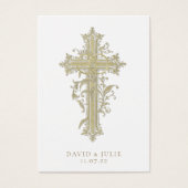 金ゴールドエレガントカソリッ結婚クの祈りの言葉カード (正面)