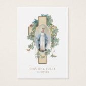 金ゴールドエレガントカソリッ結婚クの祈りの言葉カード (正面)