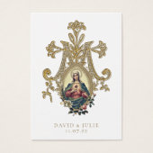 金ゴールドエレガントカソリッ結婚クの祈りの言葉カード (正面)