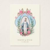 金ゴールドエレガントカソリッ結婚クの祈りの言葉カード (正面)