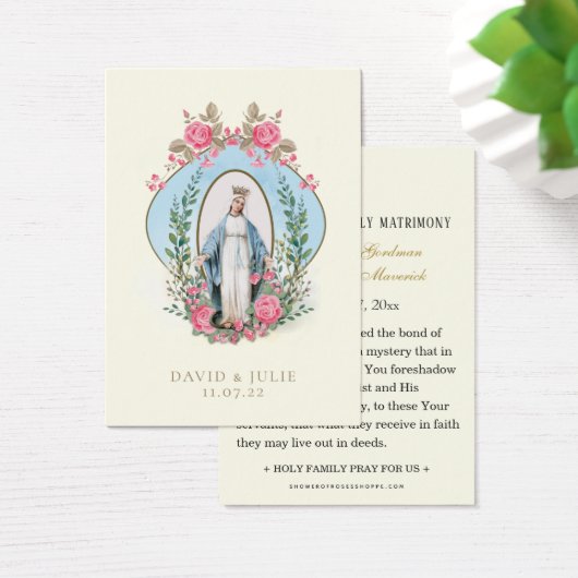 金ゴールドエレガントカソリッ結婚クの祈りの言葉カード (デスク)