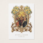 金ゴールドエレガントカソリッ結婚クの祈りの言葉カード (正面)