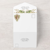 金ゴールドエレガントカソリッ結婚クフローラ オールインワン招待状 (外側)