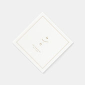 金ゴールドエレガントカップルのモノグラム結婚ミニマリスト スタンダードカクテルナプキン (角)