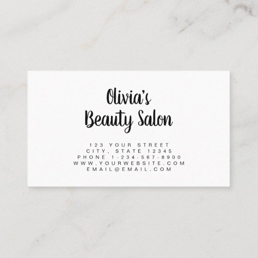 金ゴールドエレガントキスメイクアップアーティストの名刺 名刺 (裏面)