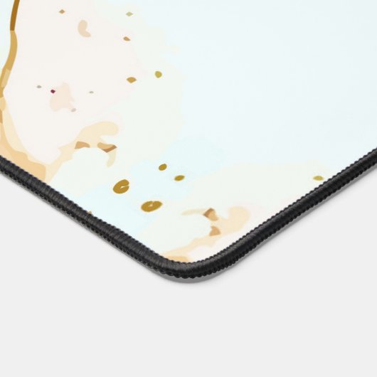 金ゴールドエレガントキツネマーブルモノグラム美しいサロン デスクマット (コーナー)