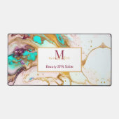 金ゴールドエレガントキツネマーブルモノグラム美しいサロン デスクマット (正面)