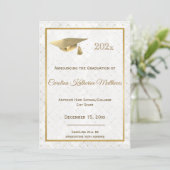 金ゴールドエレガントキャップ写真卒業 案内状 (スタンド正面)