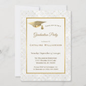 金ゴールドエレガントキャップ卒業 招待状 (正面)