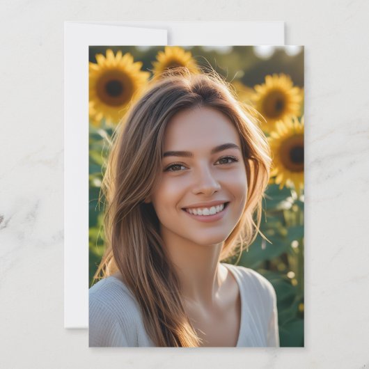 金ゴールドエレガントキャップONブルーフォト卒業パーティー 招待状 (裏面)