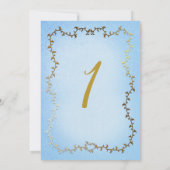 金ゴールドエレガントキャリッジブルーストーリーブック1st誕生日 招待状 (裏面)