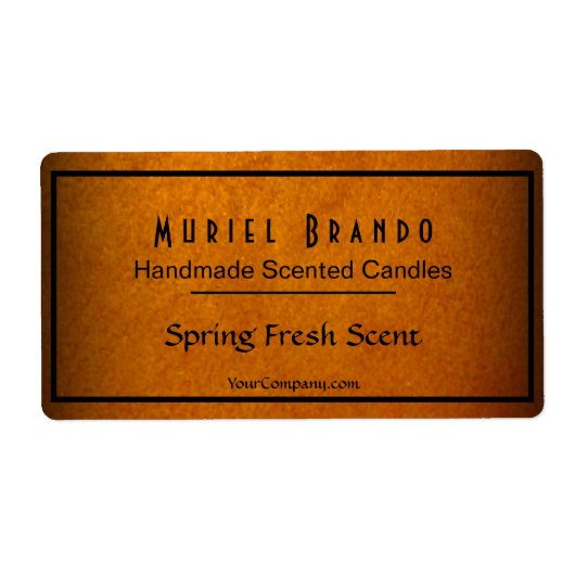 金ゴールドエレガントキャンドル会社V4キャンドル瓶ラベル ラベル (正面)