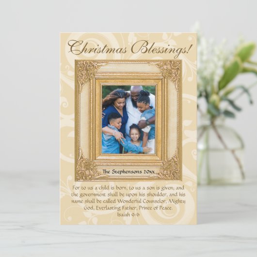 金ゴールドエレガントキリスト教聖書論文写真 シーズンカード (スタンド正面)