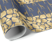 金ゴールドエレガントキリンアニマルプリントスタイリッシュかわいらし ラッピングペーパー (ロールコーナー)