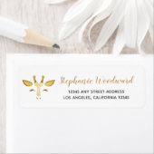 金ゴールドエレガントキリン差出人住所ラベル ラベル (インサイチュ)