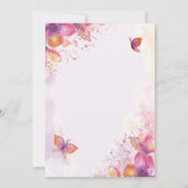 金ゴールドエレガントキンセアニラティアラ蝶 招待状 (裏面)