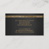 金ゴールドエレガントギリシャのメアンダー鍵モノグラム 名刺 (裏面)