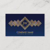 金ゴールドエレガントギリシャのメアンダー鍵モノグラム 名刺 (正面)