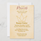 金ゴールドエレガントクラウンベビーシャワー招待状 招待状 (正面)