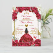 金ゴールドエレガントクラウンレッドフローラミクリンスバタフライ 招待状 (スタンド正面)