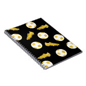 金ゴールドエレガントクラシックサッカーのボール・ブラック ノートブック (右側)