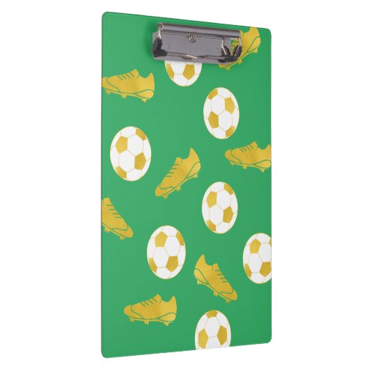 金ゴールドエレガントクラシックサッカーボールのクリーツボールグリーン クリップボード (右)