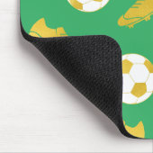 金ゴールドエレガントクラシックサッカーボールのクリーツボールグリーン マウスパッド (コーナー)