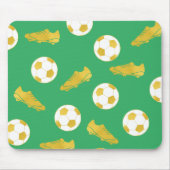 金ゴールドエレガントクラシックサッカーボールのクリーツボールグリーン マウスパッド (正面)