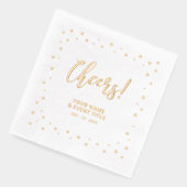 金ゴールドエレガントクラシックパーソナライズされたパーティー 箔ナプキン (左)