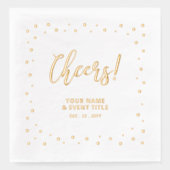 金ゴールドエレガントクラシックパーソナライズされたパーティー 箔ナプキン (正面)