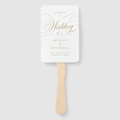 金ゴールドエレガントクラシック書婚礼プログラム ハンドファン (正面)