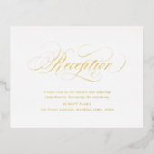 金ゴールドエレガントクラシック書婚礼 箔招待状ポストカード (正面)