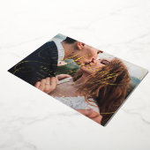 金ゴールドエレガントクラシック書道結婚写真 箔招待状 (回転した状態)