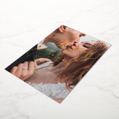 金ゴールドエレガントクラシック書道結婚写真 箔招待状 (回転した状態)