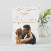 金ゴールドエレガントクラシックRSVPカード (スタンド正面)