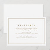 金ゴールドエレガントクラスのミニマルな結婚式のレセプション エンクロージャーカード (正面/裏面)