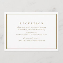 金ゴールドエレガントクラスのミニマルな結婚式のレセプション エンクロージャーカード