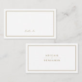 金ゴールドエレガントクラスのモノグラムミニマル結婚リスト プレイスカード (正面/裏面)