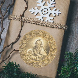 金ゴールドエレガントクリスチャン出生シーン ラウンドシール