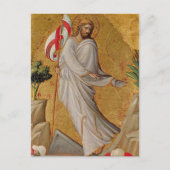 金ゴールドエレガントクリスチャン復活イエズイースター シーズンポストカード (正面)